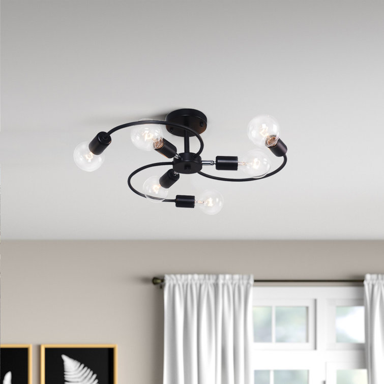 Oliver Guelph 6 Light 20.66'' Sputnik Modern Linear Semi Flush